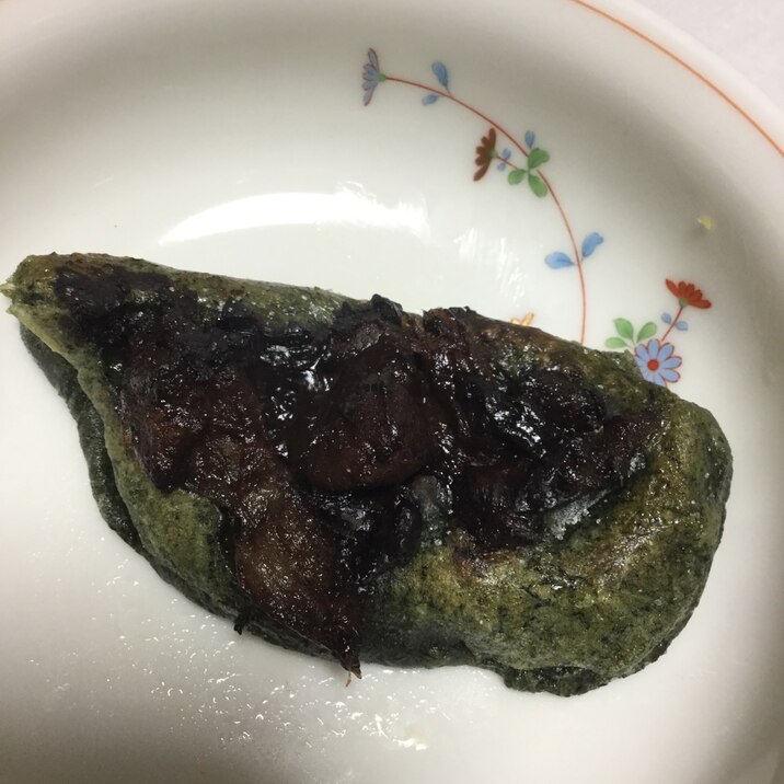 よもぎ餅のチョコリンゴ焼き